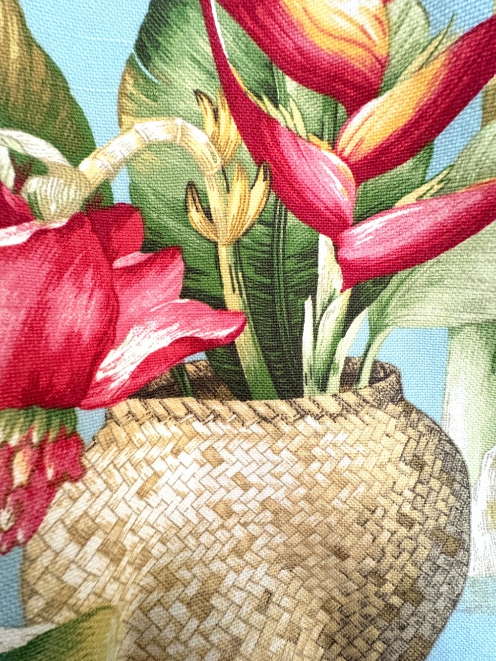 P/Kaufmann Tropical Heliconia Banana Leaf Curtains 2 Panels 96" Designer Cotton